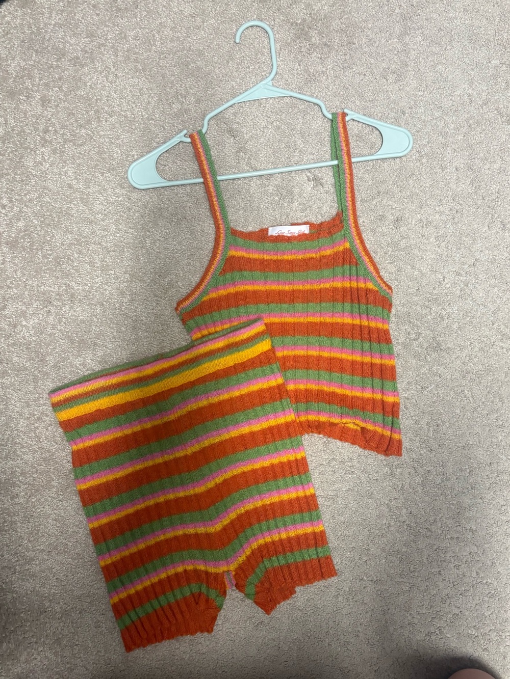 Lisa Says Gah Striped Knit Tank and Shorts Set